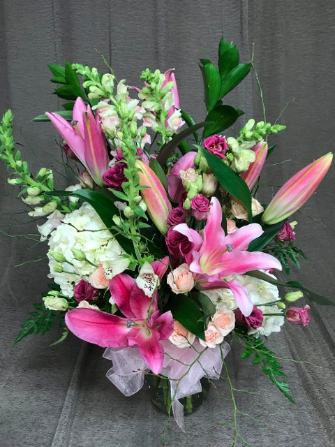 oriental lilies in pink