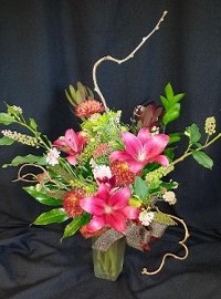 Autumn Mix with Lilies and Kiwi Branches