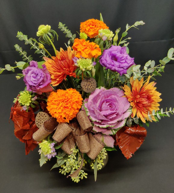 small fall mix with kale autumn bouquet
